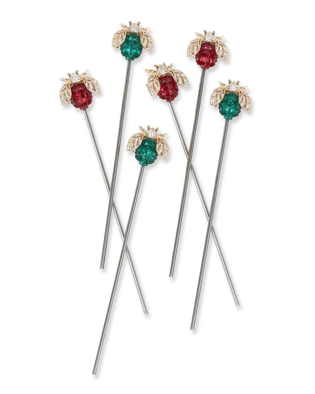 Sparkle Bee Swizzle Sticks, Set of 6